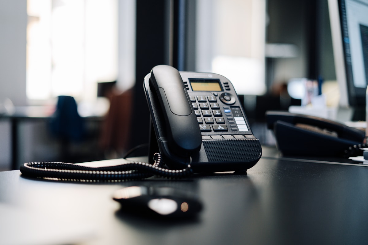 IP-Telefon auf einem Schreibtisch